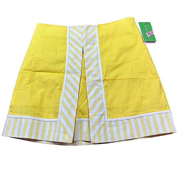 LILLY PULITZER: NWT Bright Yellow Pleated Skort -Size 2
